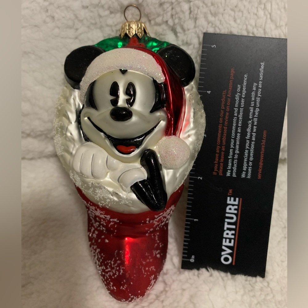 Christopher Radko 1998 Mickey stocking glass Christmas ornament Disney